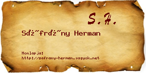 Sáfrány Herman névjegykártya