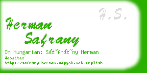herman safrany business card